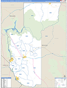 Lake Havasu City-Kingman Metro Area Wall Map Basic Style